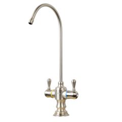 Dual-Handle Drinking Water Faucet for RO and Alkaline Systems – Swivel Gooseneck