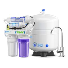 WECO TINY-150ALK Compact Undersink Reverse Osmosis Water Filtration System with pH Neutralizer Filter