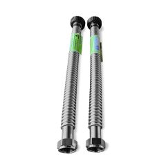 1-Inch  FNPT x ClackQC 24-Inch Long Stainless Steel Flexible Connector Pair (2 Hoses)
